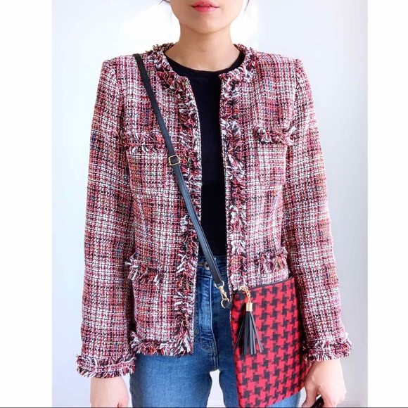 JACKIE Fringes Hem Tweed Jacket - Picture 4 of 7
